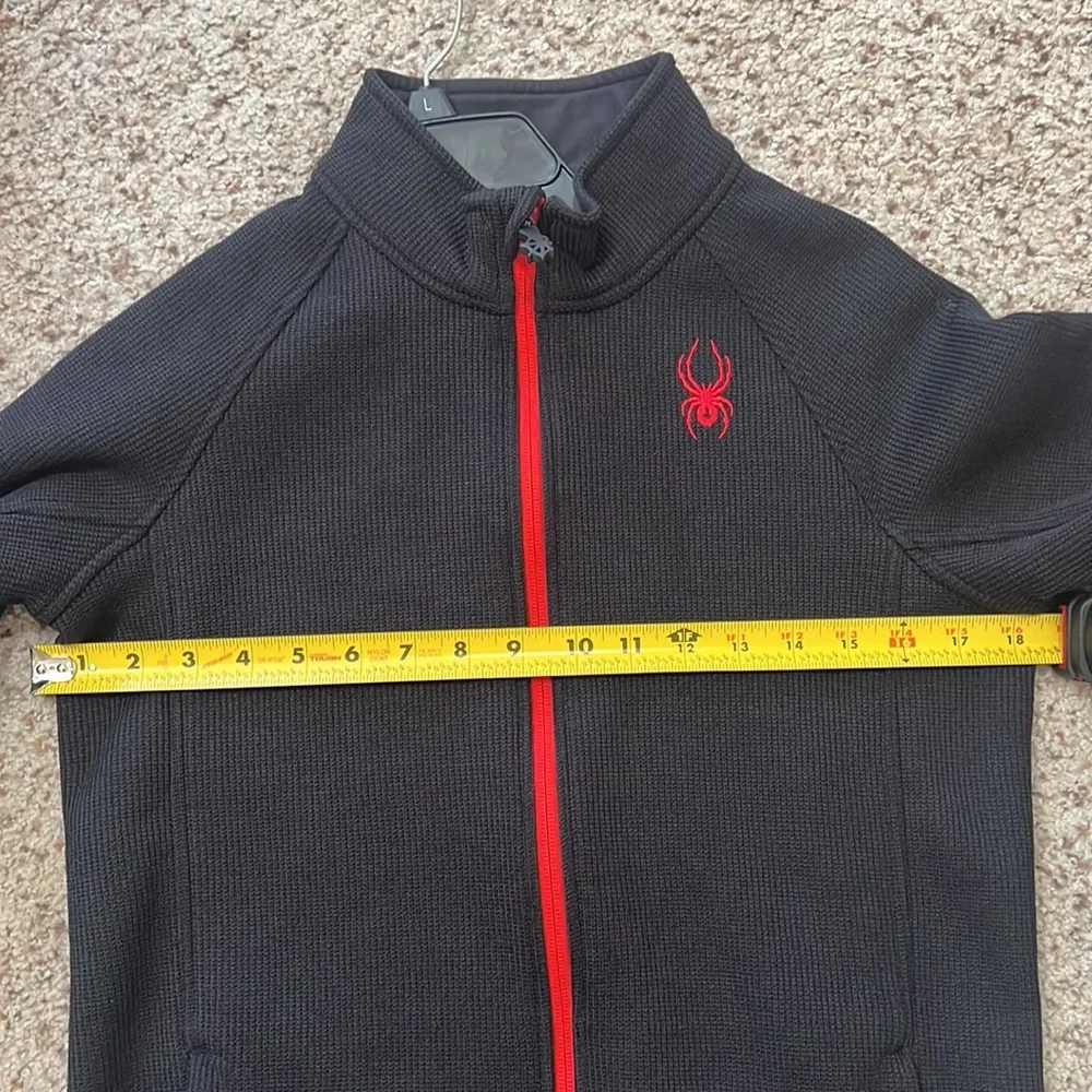 Spyder Black and Red‎ Full Zip Thermal Jacket Youth Size L14/16